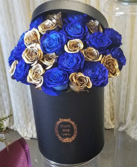 Royal Blue & Gold Roses