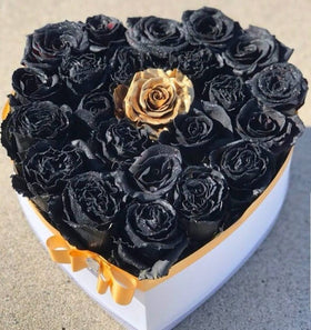 Black Love With Gold Rose